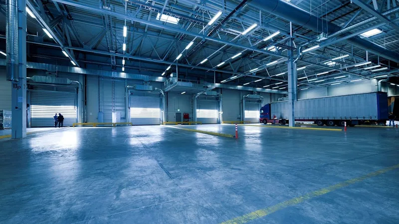Camión de carga en zona industrial de Medellín listo para recolectar mercancía de exportación a USA