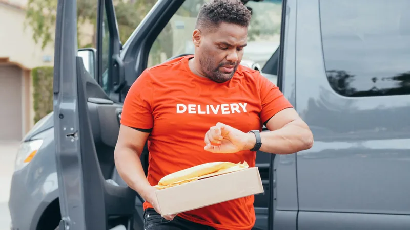 Reloj junto a caja de envío internacional de Colombia a Estados Unidos